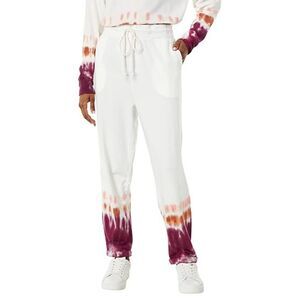 Mod-o-doc Pants Women's Small White Tie Dye Drawstring Waist Cropped JDM295